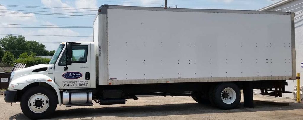 Soda Clean box truck containing our mobile equipment